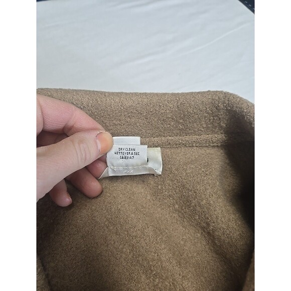 Vintage Talbots Women's M Button Up Jacket Tan Alpaca Wool Blend Zip Pockets - Picture 5 of 9